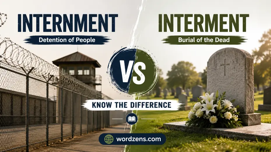 Internment vs Interment